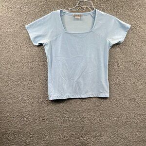 Nike Golf Womens Fit Dry Shirt Medium 8/10 Blue Pullover Short Sleeve Top Swoosh